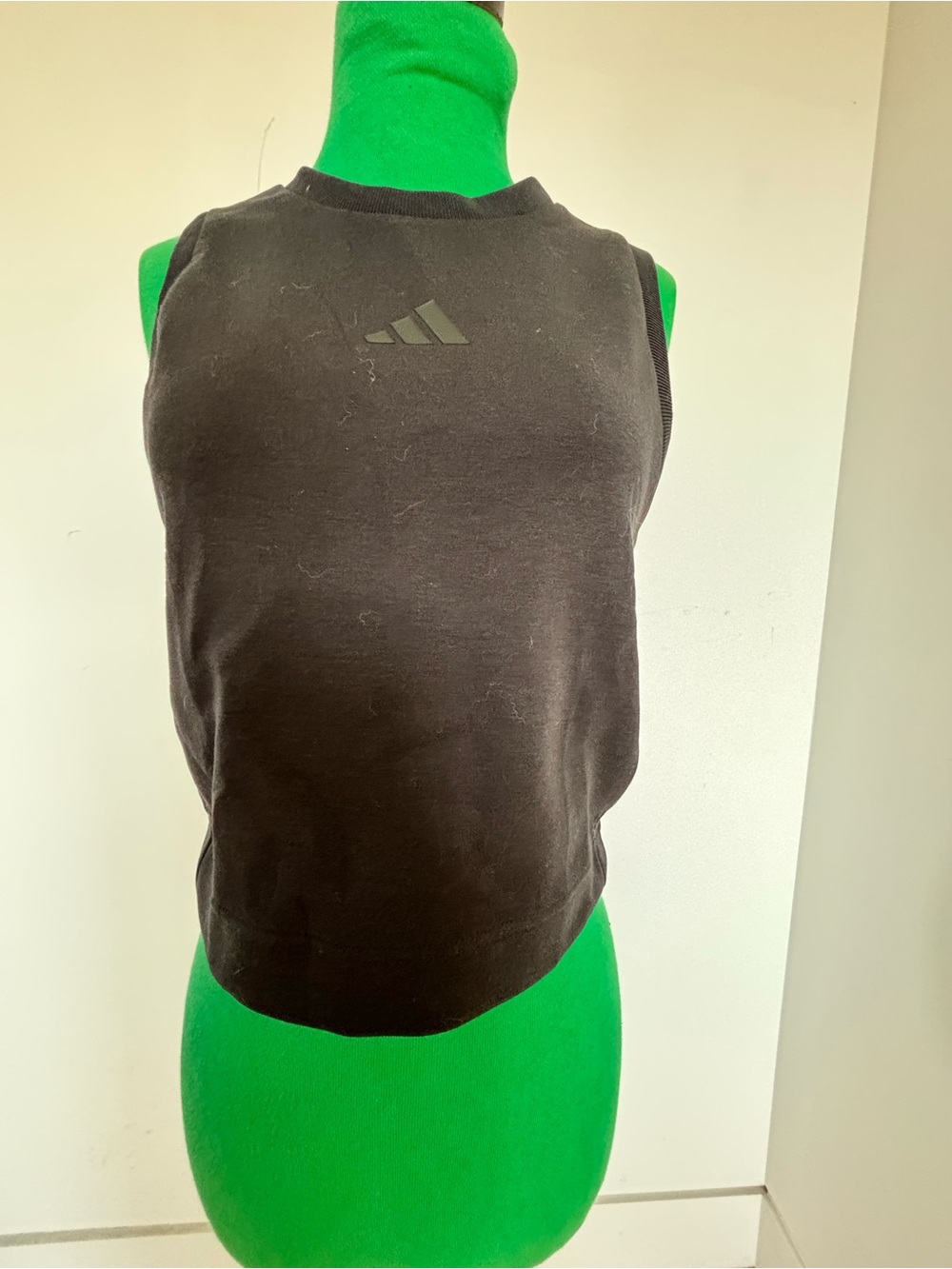 adidas Black Cropped Tank with Subtle Logo